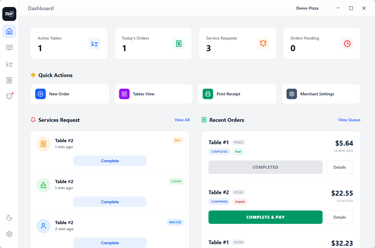 Zelf Merchant Dashboard